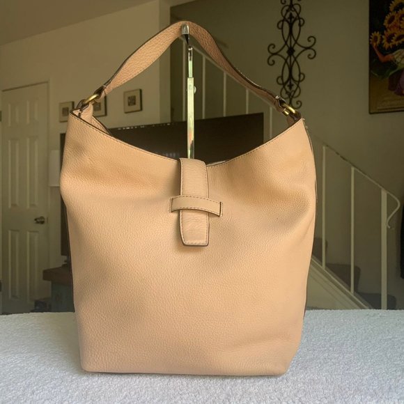 Cream J. Crew Signet Hobo Bag